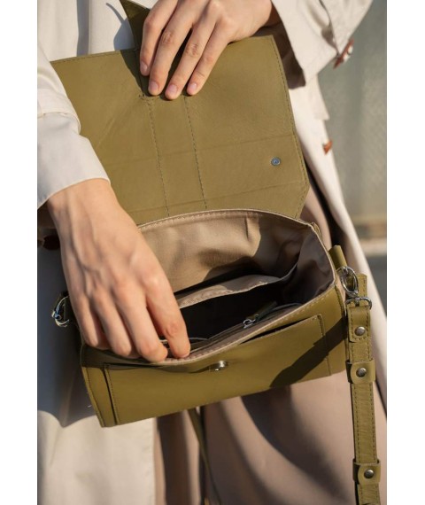 Women's leather bag Ester olive