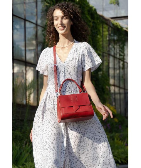 Women's leather bag Ester red