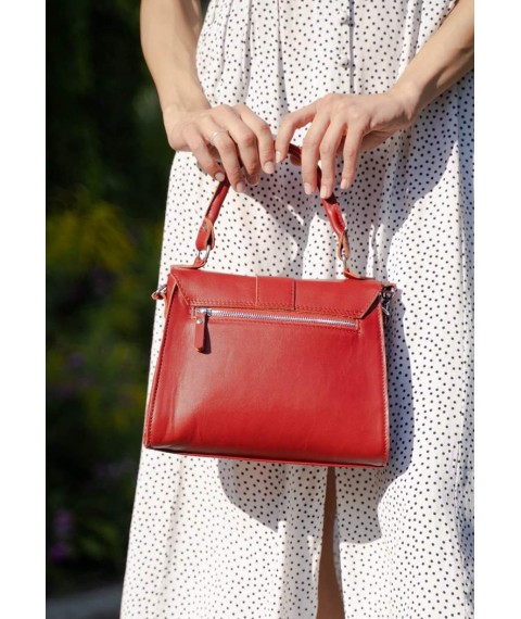 Women's leather bag Ester red