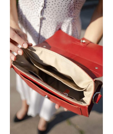 Women's leather bag Ester red