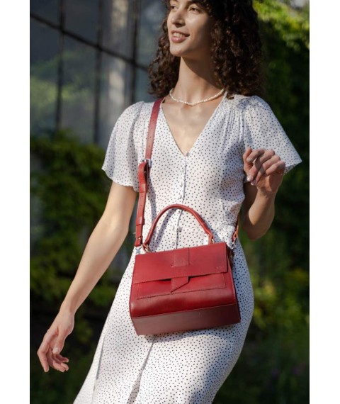 Women's leather bag Ester red
