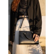 Women's leather bag Fancy black crust