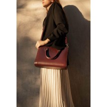 Женская кожаная сумка Fancy бордовая краст
