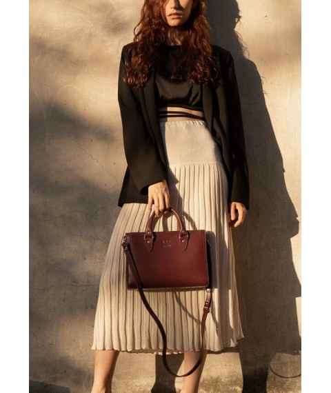 Women's leather bag Fancy burgundy crust