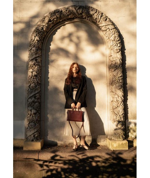 Women's leather bag Fancy burgundy crust