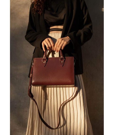 Women's leather bag Fancy burgundy crust