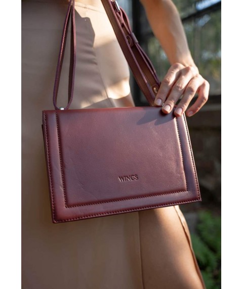 Women's leather Kelly bag burgundy