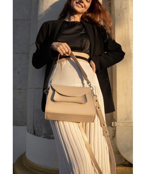 Women's leather bag Liv beige crust