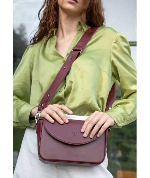 Women's leather bag Molly burgundy