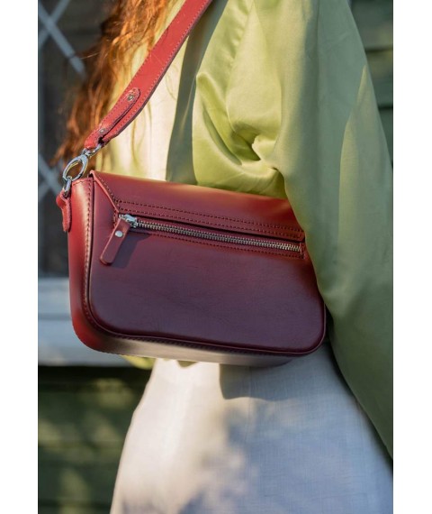 Women's leather bag Molly burgundy