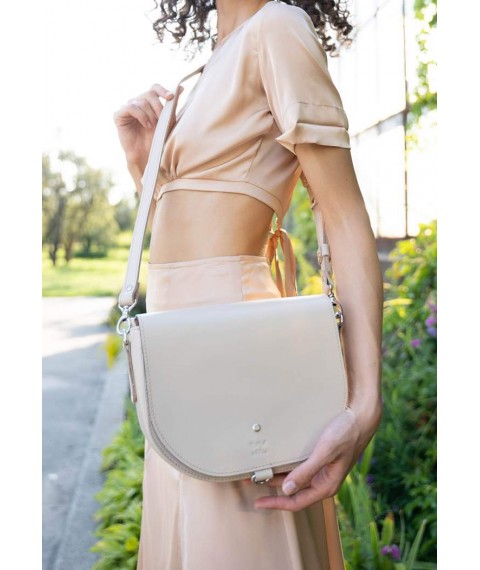 Women's leather bag Ruby L light beige