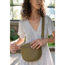 Leather crossbody belt bag Vacation olive