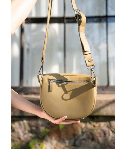 Leather crossbody belt bag Vacation olive