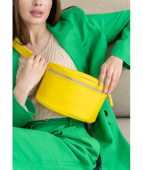 Leather belt bag yellow