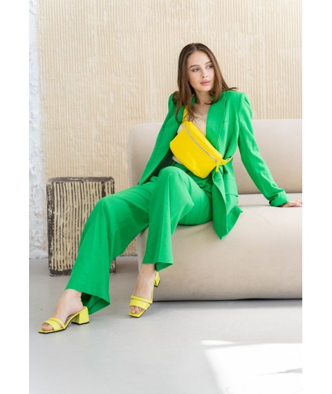 Leather belt bag yellow