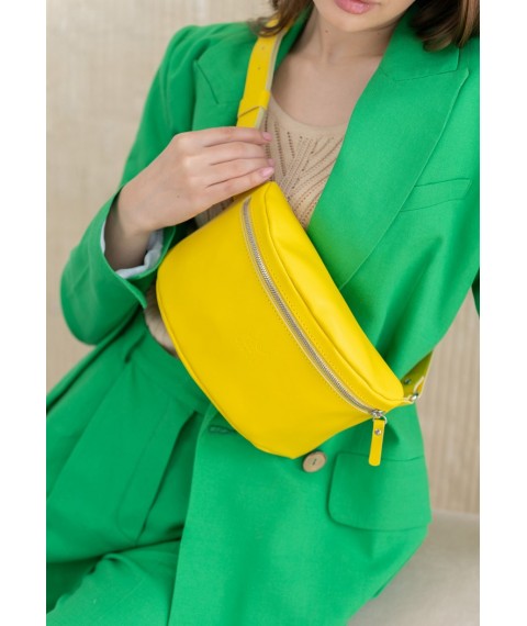 Leather belt bag yellow