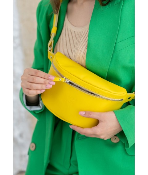 Leather belt bag yellow