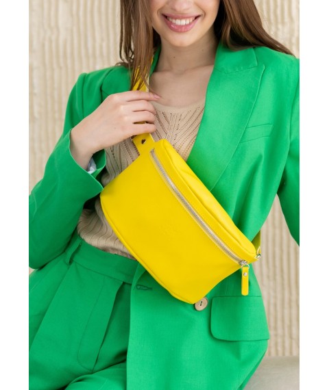 Leather belt bag yellow