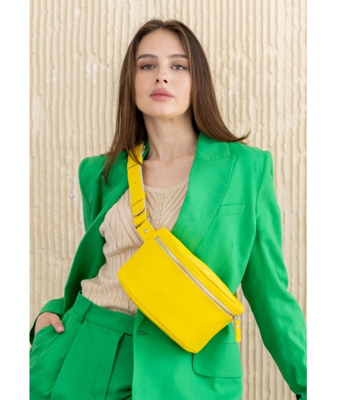 Leather belt bag yellow