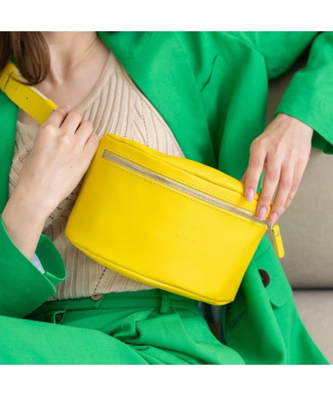 Leather belt bag yellow