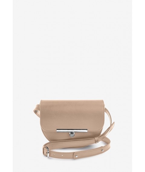 Women's leather crossbody belt bag Bridget light beige