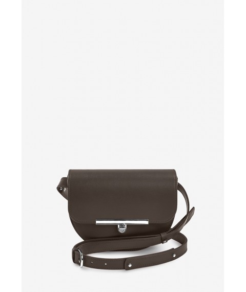Women's leather crossbody belt bag Bridget dark beige