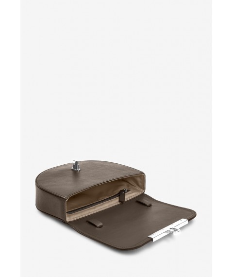 Women's leather crossbody belt bag Bridget dark beige