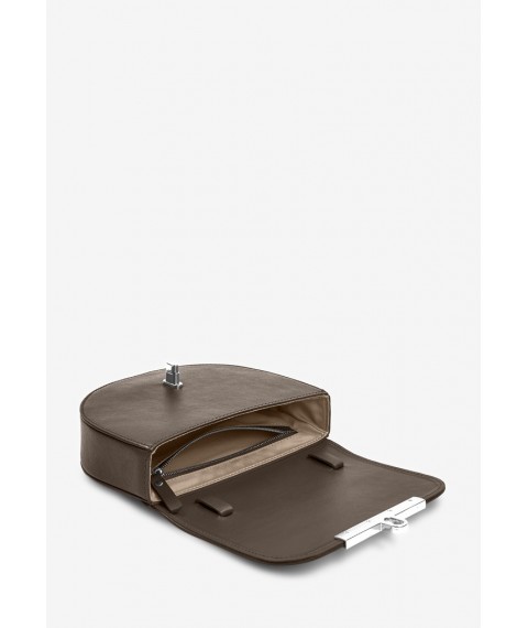 Women's leather crossbody belt bag Bridget dark beige