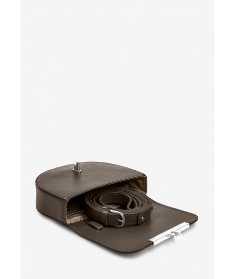Women's leather crossbody belt bag Bridget dark beige