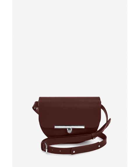 Women's leather crossbody belt bag Bridget burgundy