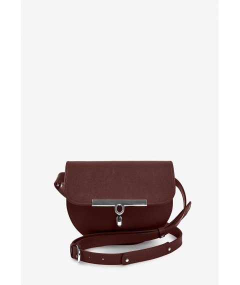 Women's leather crossbody belt bag Bridget burgundy