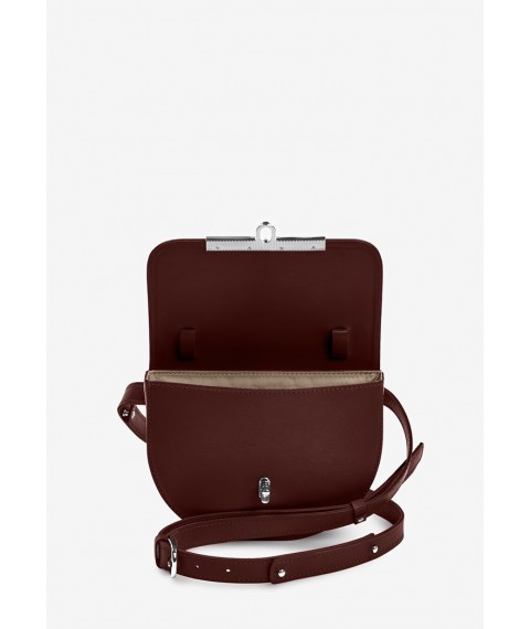 Women's leather crossbody belt bag Bridget burgundy