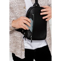 Men's leather Chest bag black
