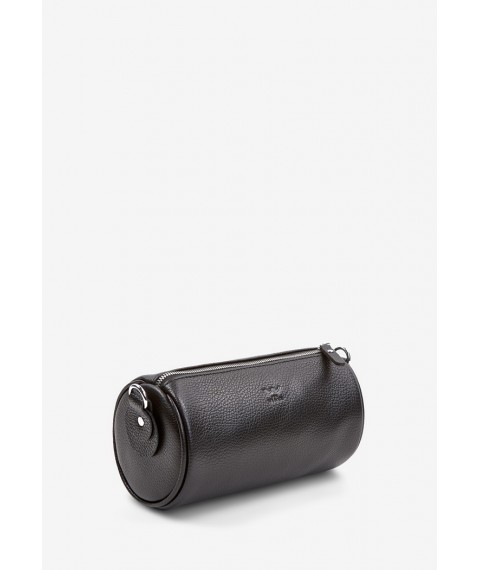 Leather crossbody belt bag Cylinder black flotar