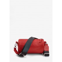 Leather crossbody belt bag Cylinder red flotar