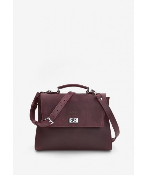 Women's leather bag Classic burgundy vintage