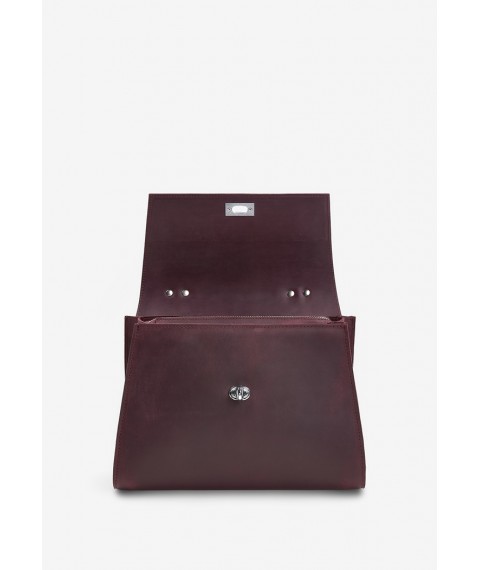 Женская кожаная сумка Classic бордовая винтаж