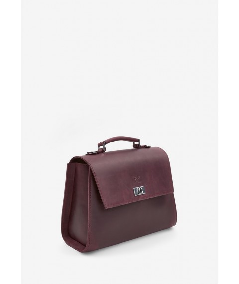 Женская кожаная сумка Classic бордовая винтаж
