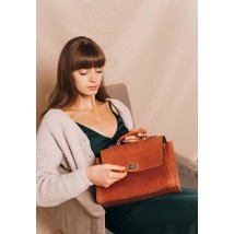 Жіноча шкіряна сумка Classic світло-коричнева вінтажна
