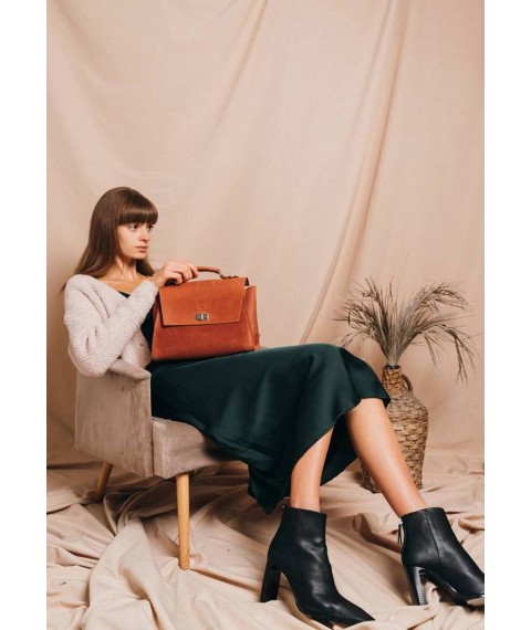 Women's leather bag Classic light brown vintage