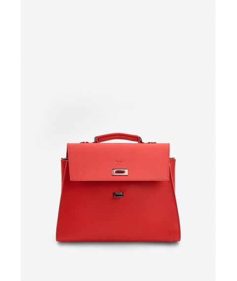 Women's leather bag Classic red Saffiano