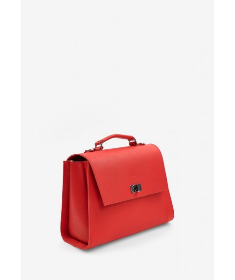 Женская кожаная сумка Classic красная Saffiano