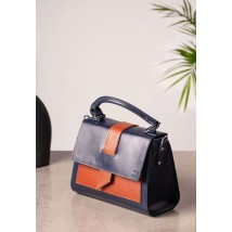 Women's leather bag Ester blue-brown