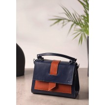 Women's leather bag Ester blue-brown