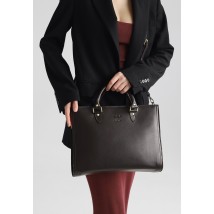 Женская кожаная сумка Fancy A4 коричневая краст