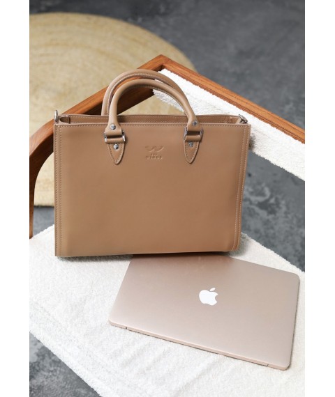 Women's leather bag Fancy A4 caramel crust