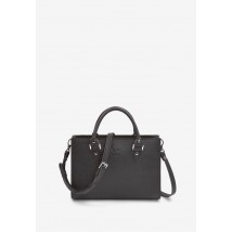 Women's leather bag Fancy black Saffiano