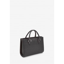 Women's leather bag Fancy black Saffiano