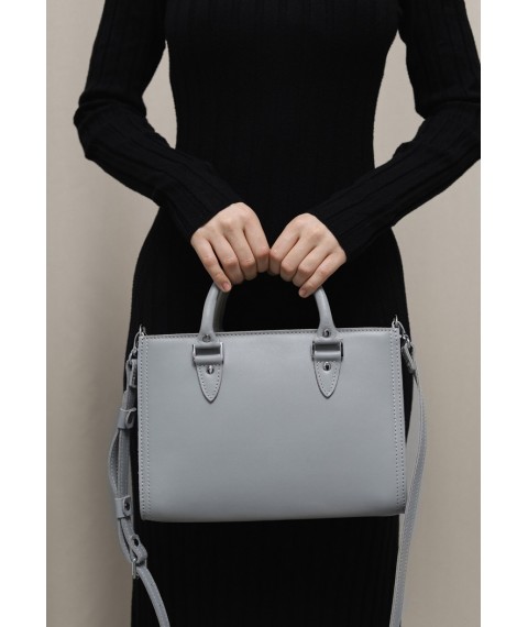 Women's leather bag Fancy gray crust