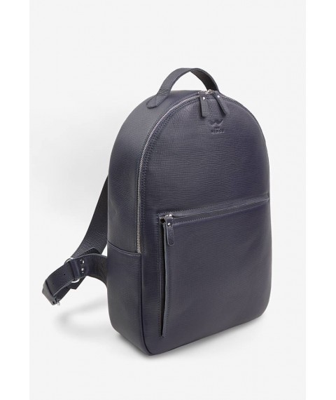 Leather backpack Groove L blue saffiano